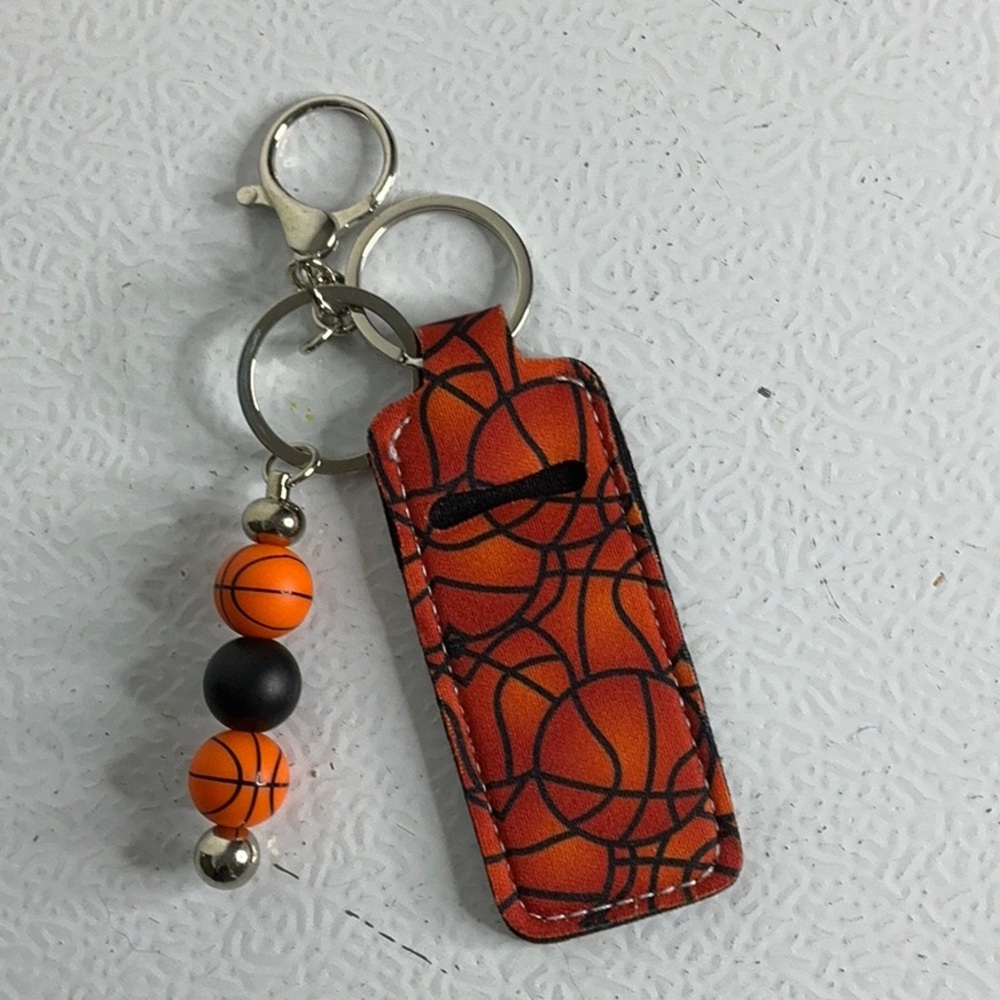 Basketball Themed Keychain with Orange Holder
